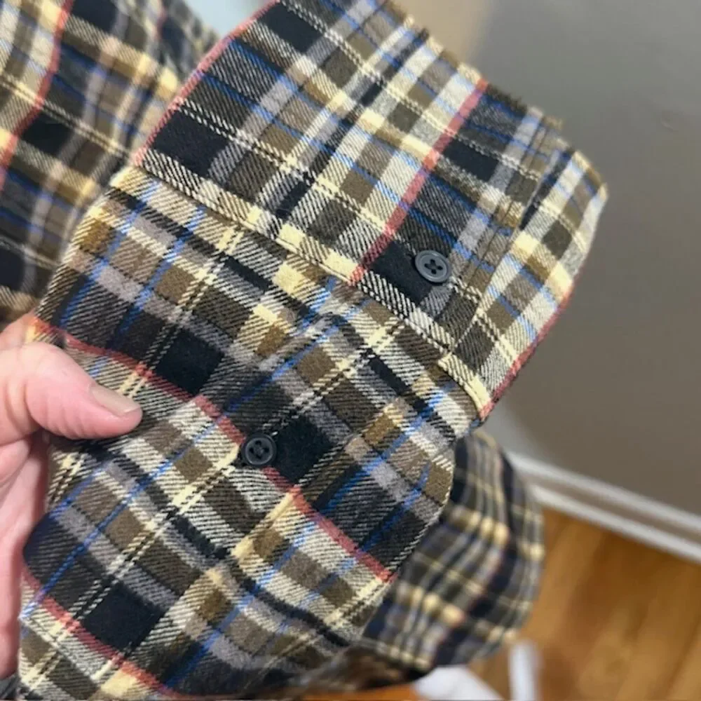 NWT Everlane The Boxy Flannel Shirt Small Multi Plaid Brown Cabincore - Picture 6 of 10